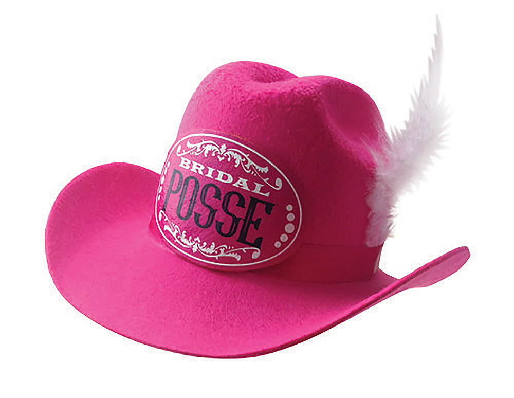 gettin' hitched clip on cowgirl posse party hat