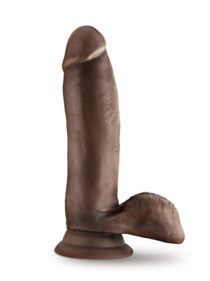 dr. skin glide 7 inch self lubricating dildo with balls chocolate