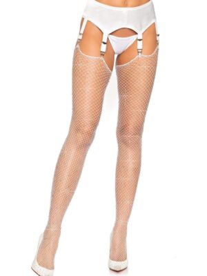 rhinestone fishnet stockings one size white rhinestone fishnet stockings one size white