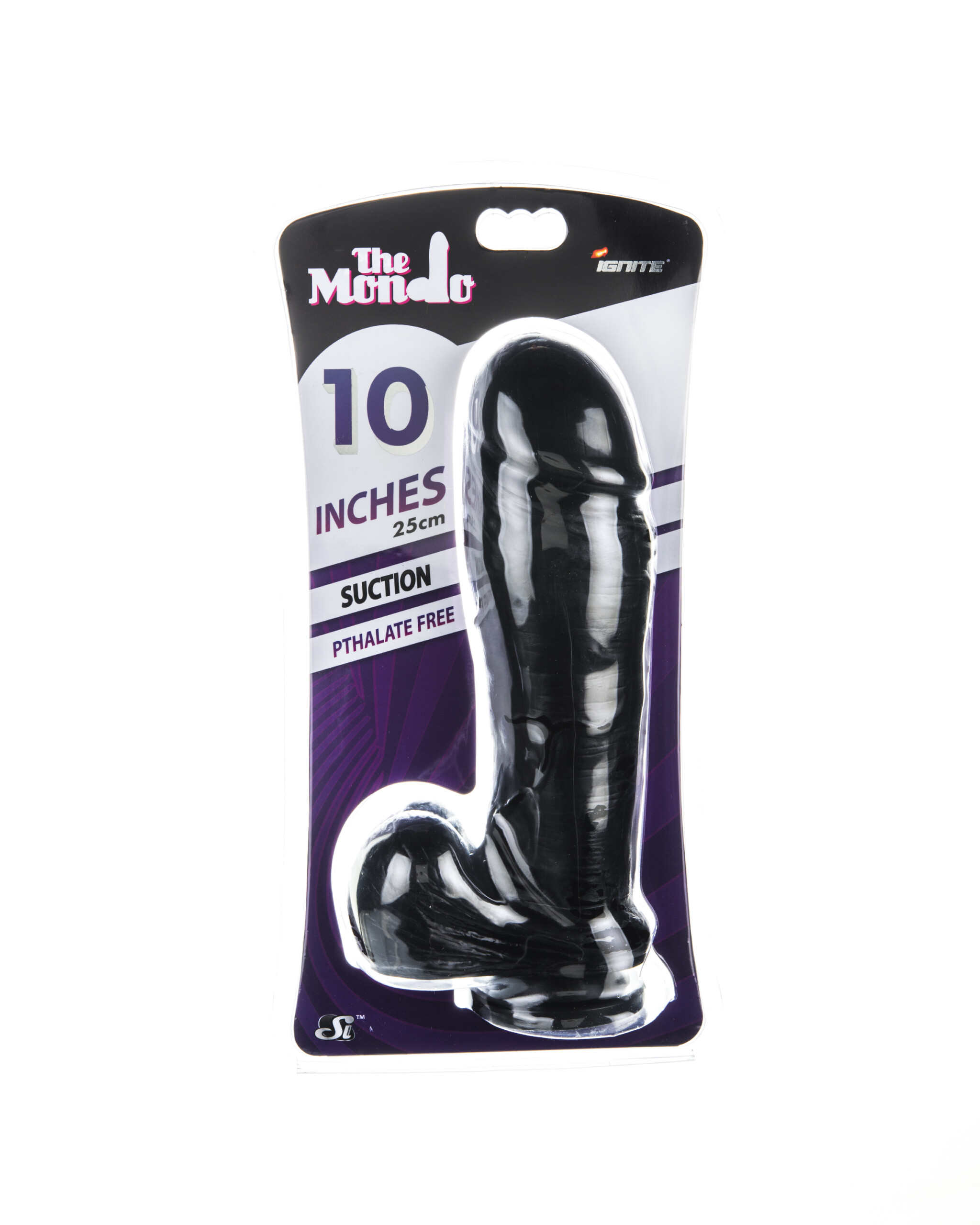 10" thick cock w/balls & suction black