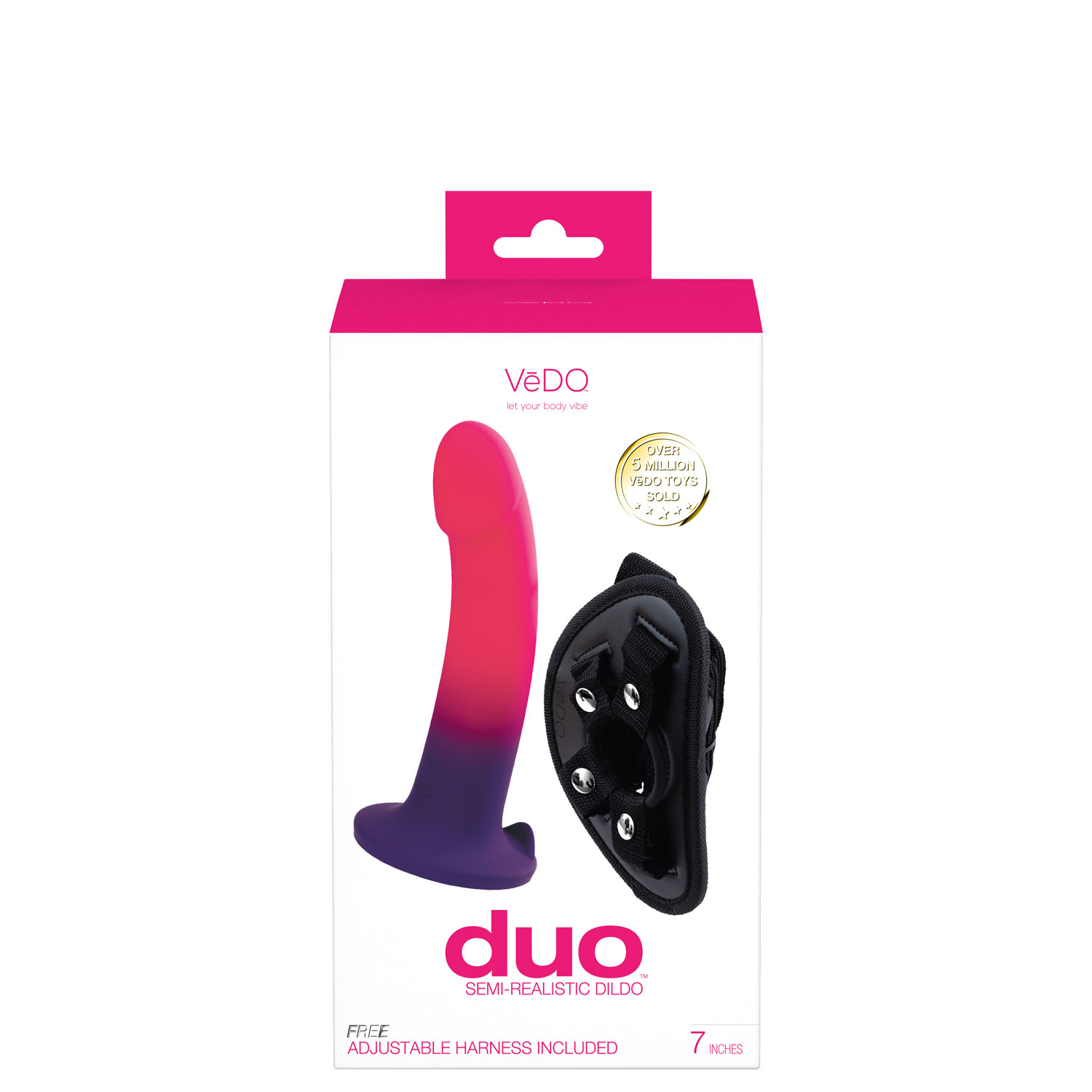duo semi realistic dildo with harness pink/purple duo semi realistic dildo with harness pink/purple