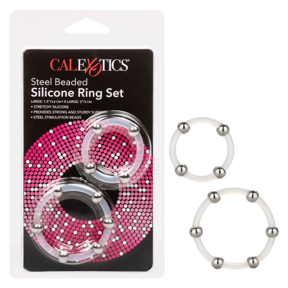 steel beaded silicone ring set steel beaded silicone ring set