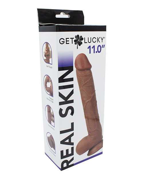 real skin 11 dual layer dildo light brown