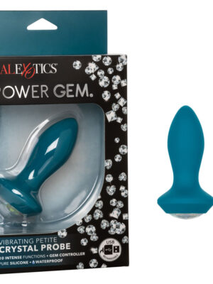 power gem vibrating petite crystal probe blue