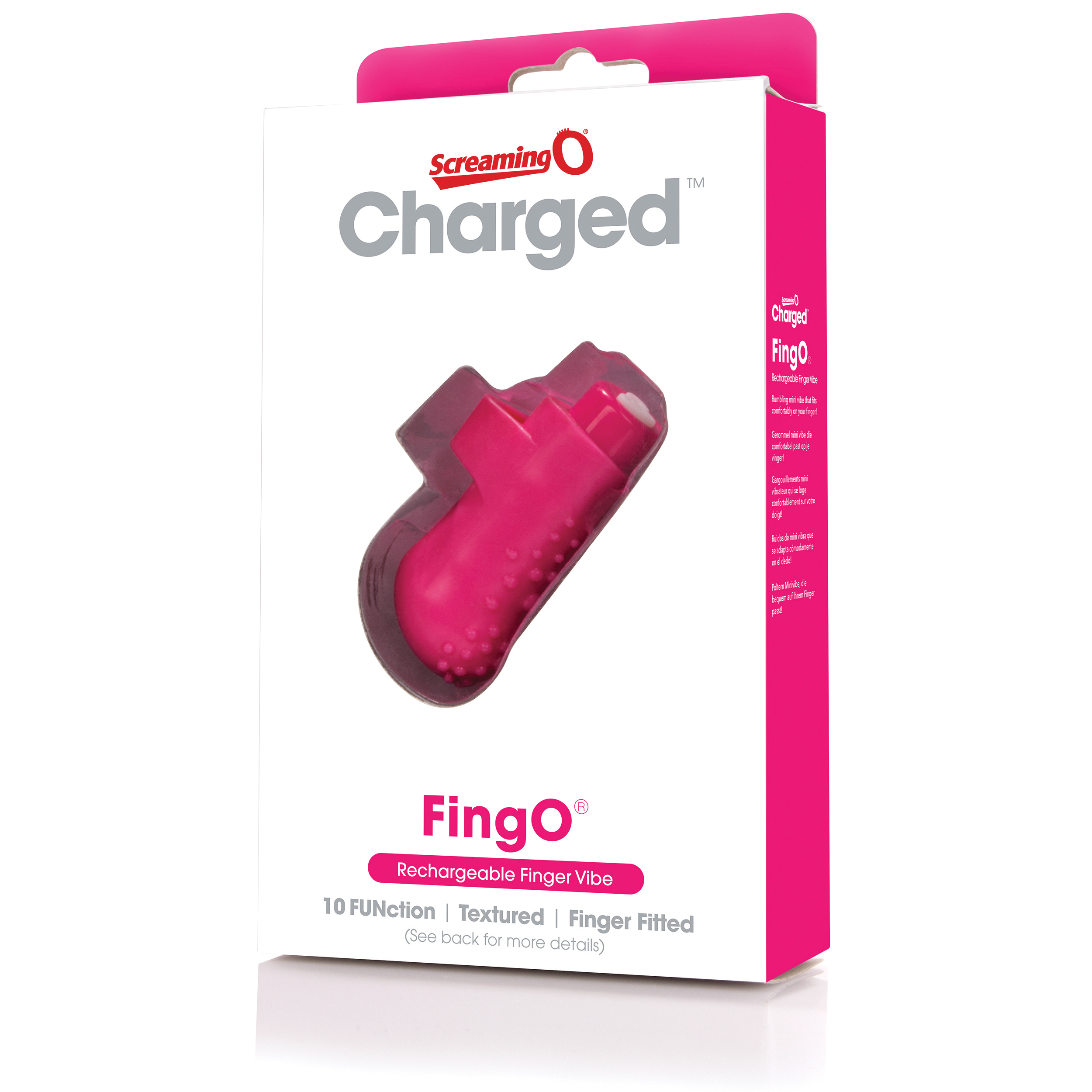 charged fingo rechargeable finger vibe pink