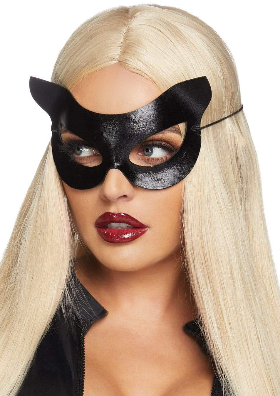 vinyl cat mask os black