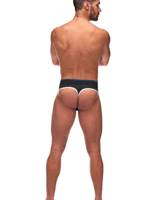 retro sport panel thong s/ m black/ blue