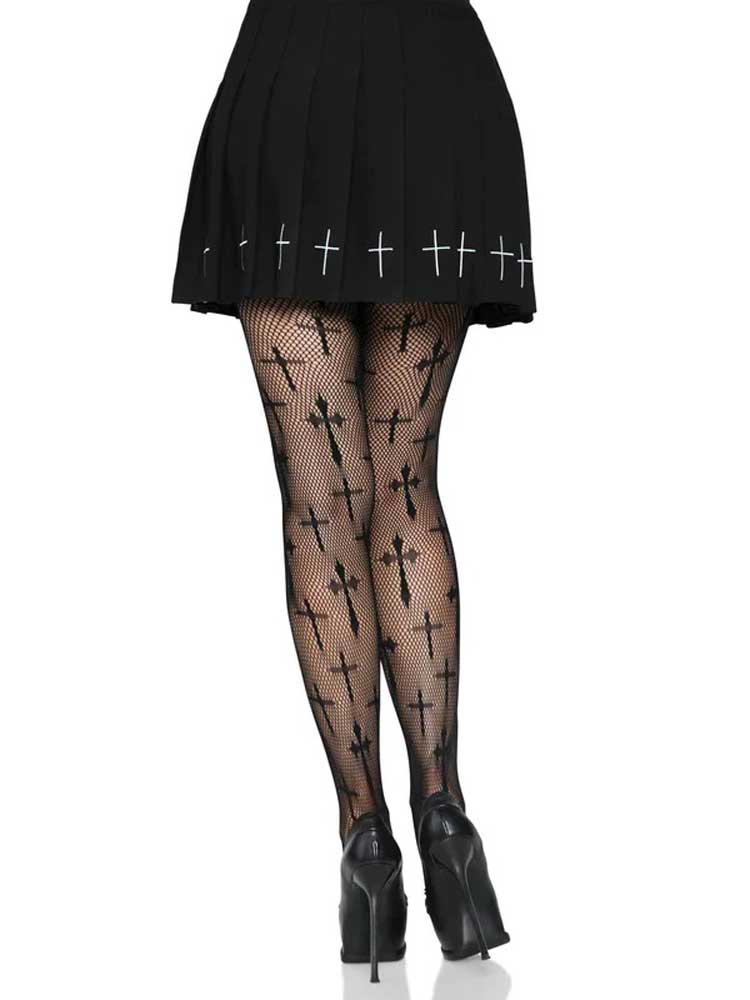 worship me cross net tights 1x/2x black worship me cross net tights 1x/2x black