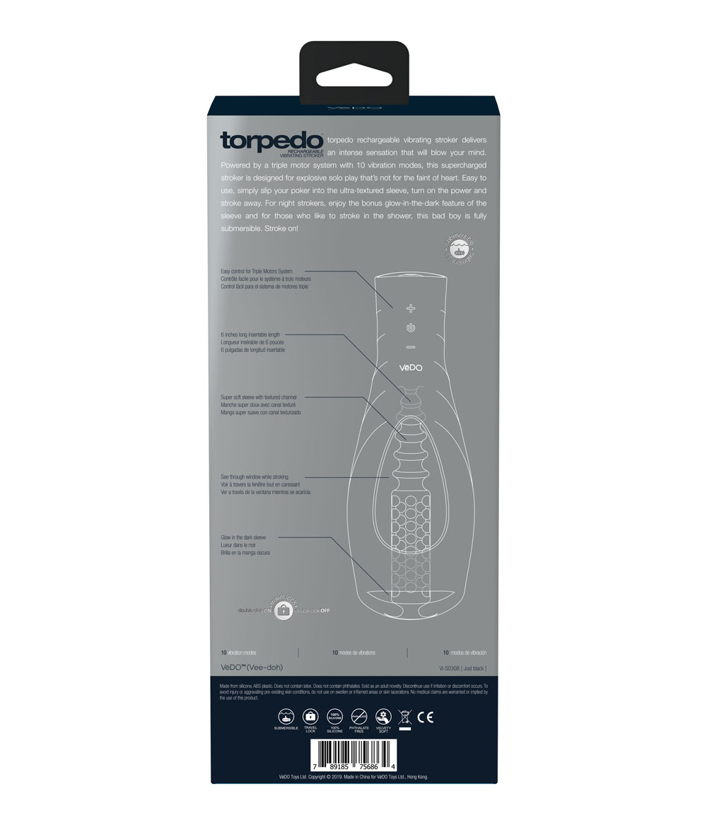 torpedo rechargeable stroker just black