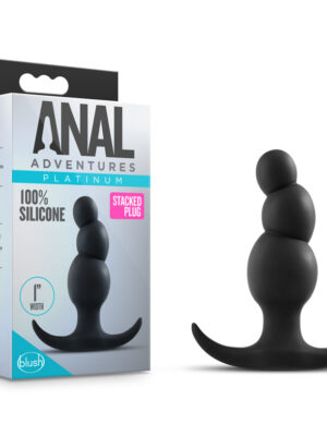 anal adventures platinum stacked plug black