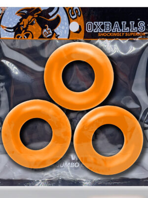 fat willy 3 pack jumbo cockring orange fat willy 3 pack jumbo cockring orange