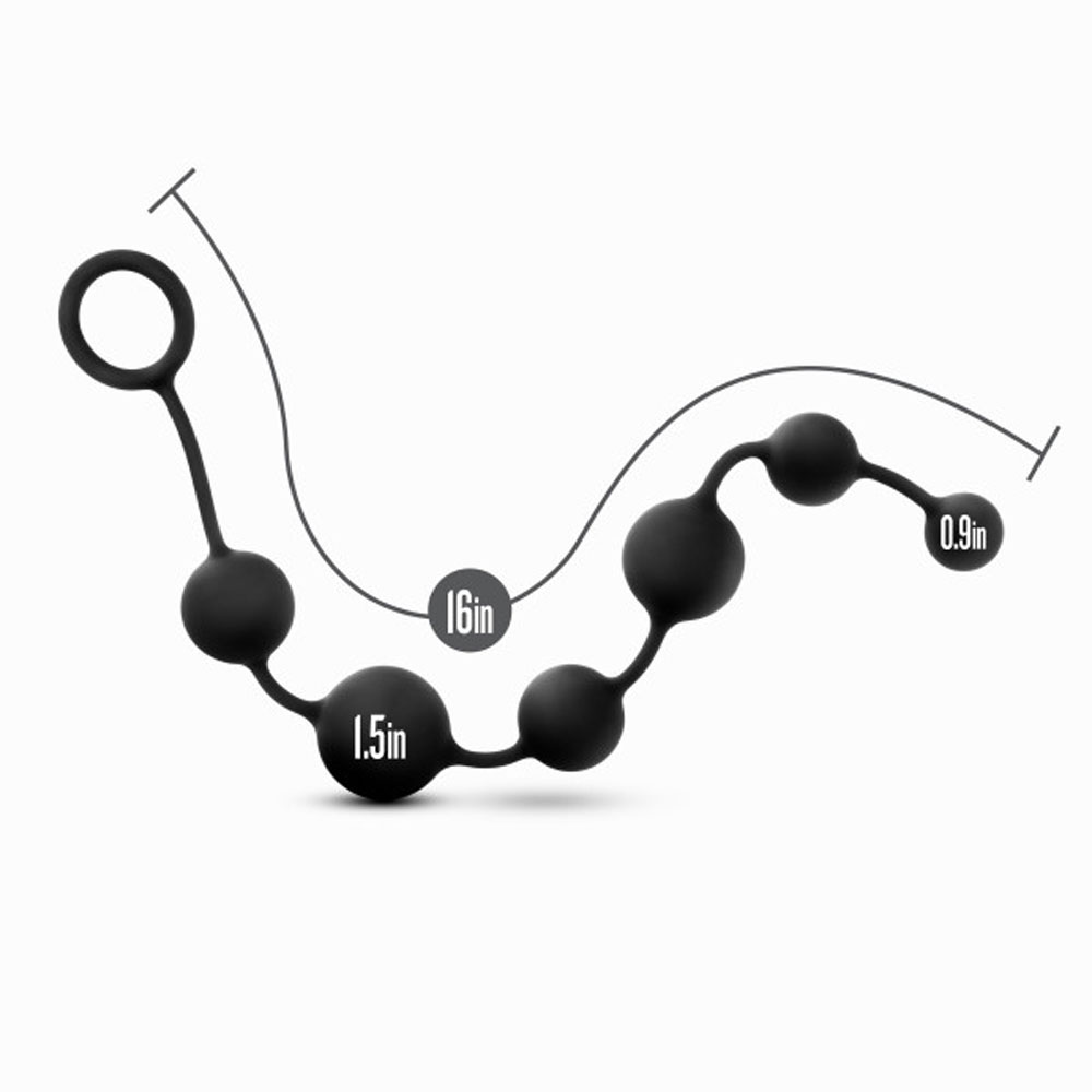 anal adventures platinum silicone large anal beads black