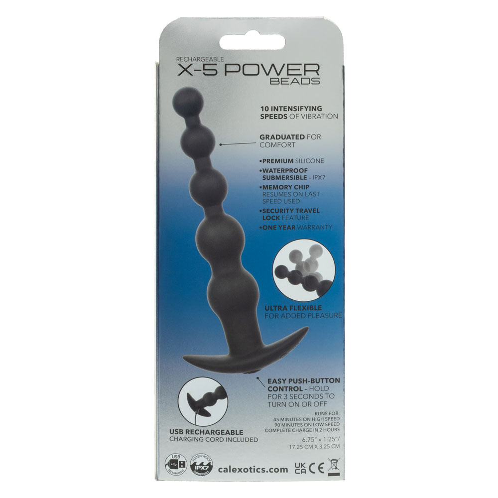 rechargeable x 5 power beads black
