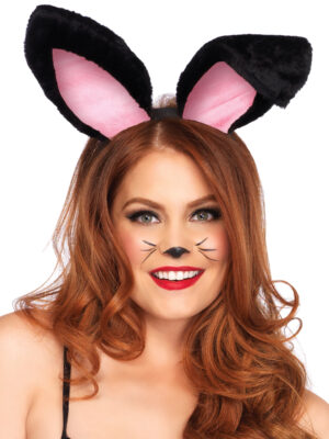 plush bunny rabbit ears headband black plush bunny rabbit ears headband black