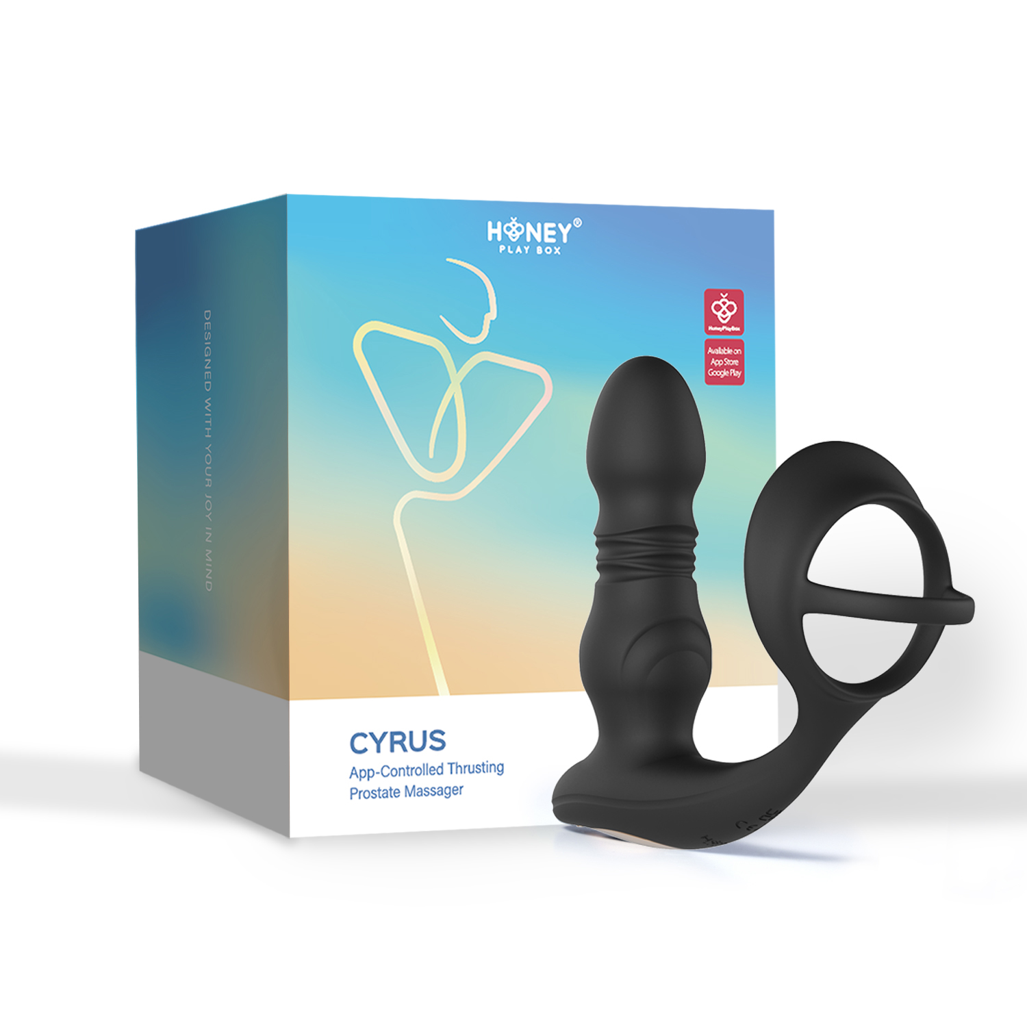cyrus app control thrusting prostate massager black