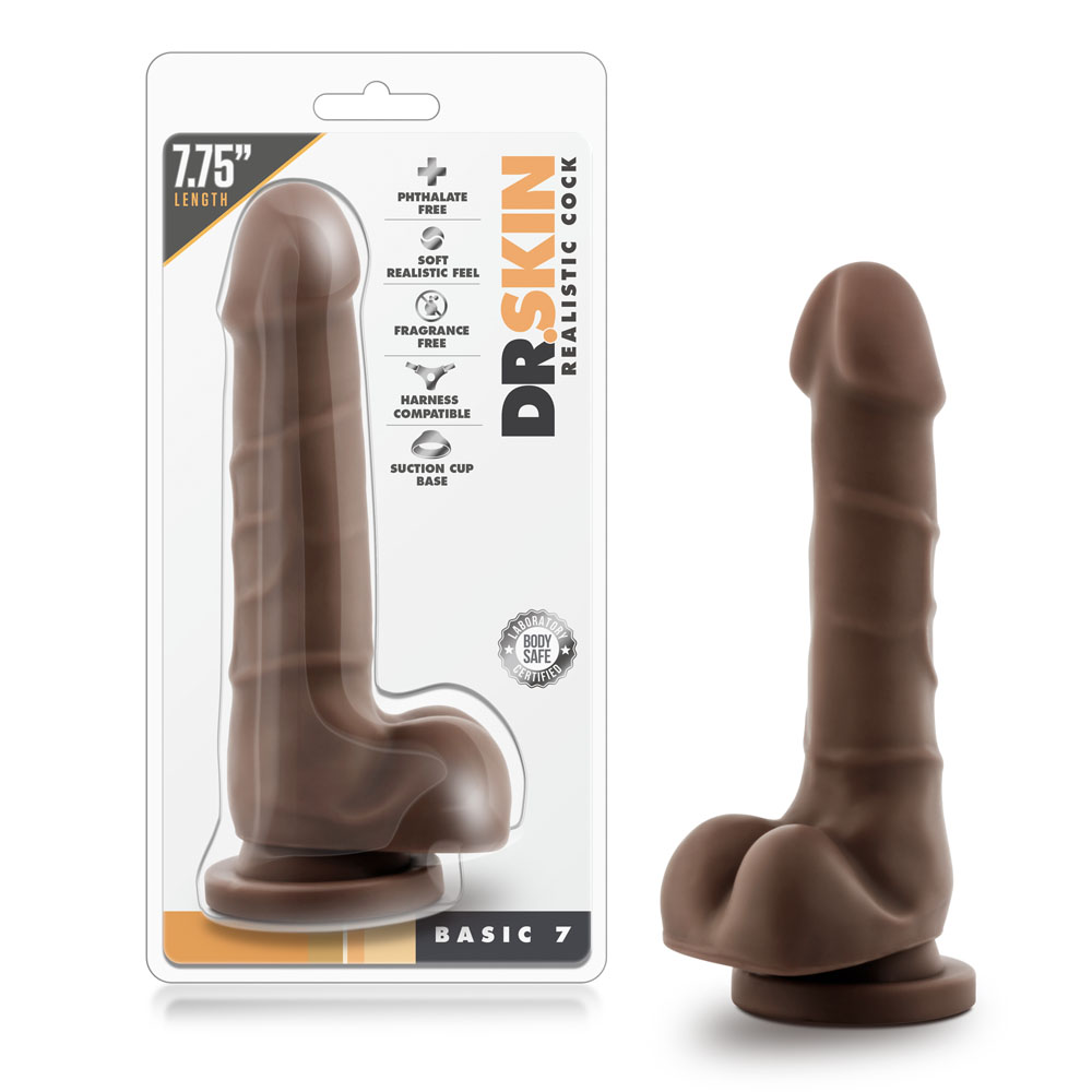 dr. skin realistic cock basic 7 chocolate dr. skin realistic cock basic 7 chocolate