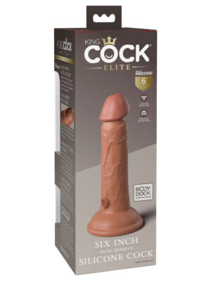 king cock elite 6 inch silicone dual density cock tan
