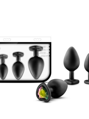 luxe bling plugs training kit black with rainbow gems
