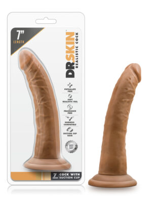 dr. skin 7 inch cock with suction cup mocha dr. skin 7 inch cock with suction cup mocha