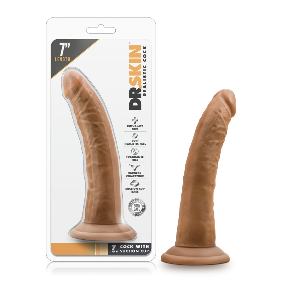 dr. skin 7 inch cock with suction cup mocha