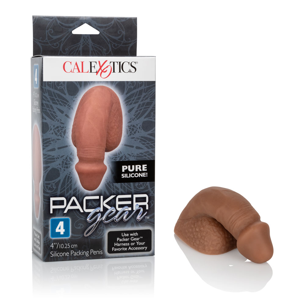 packer gear 4" silicone packing penis brown packer gear 4" silicone packing penis brown