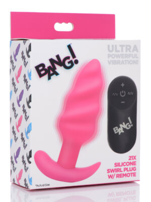 21x silicone swirl plug with remote pink