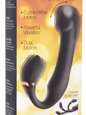 10x pleasure pose come hither silicone vibe with poseable clit stim