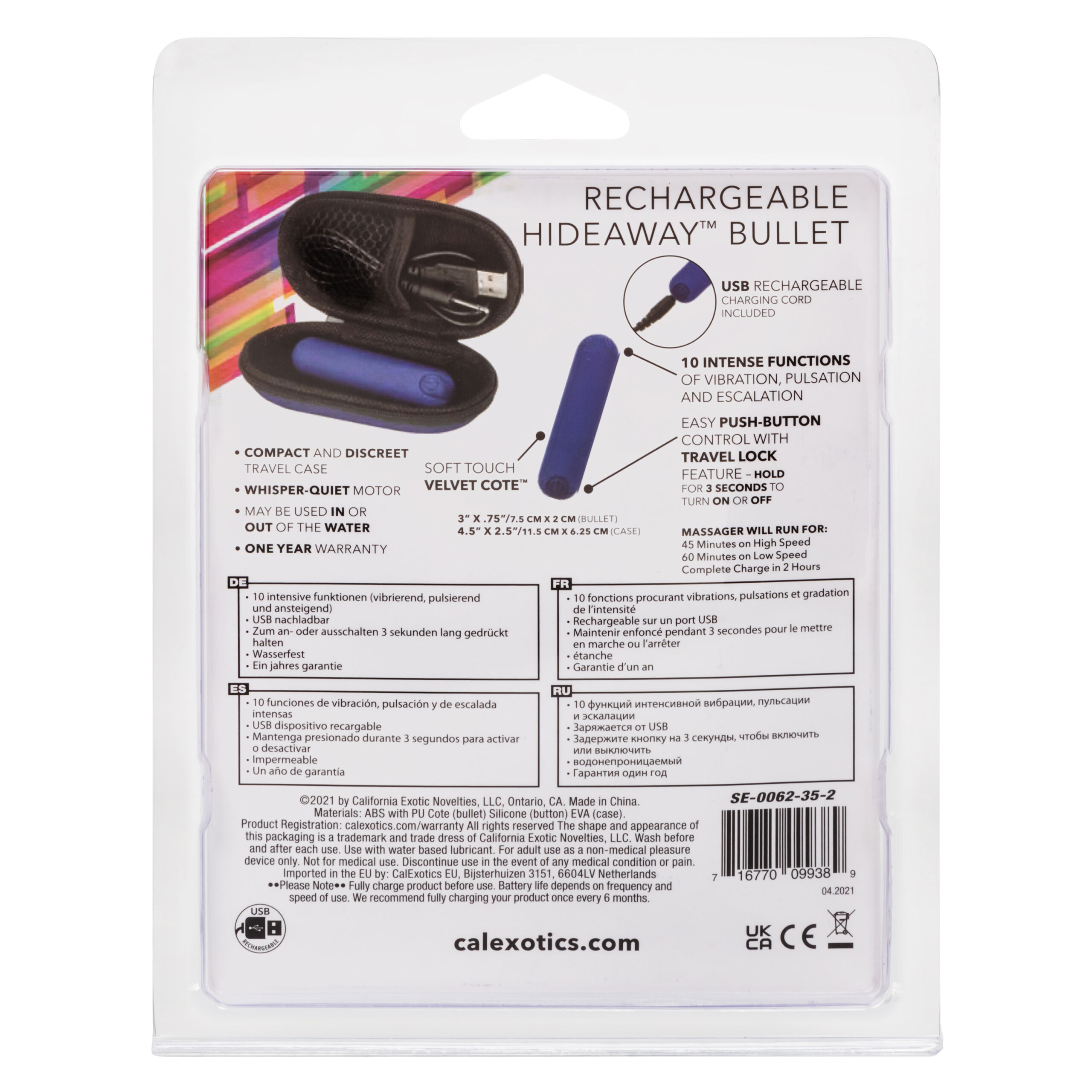 rechargeable hideaway bullet blue