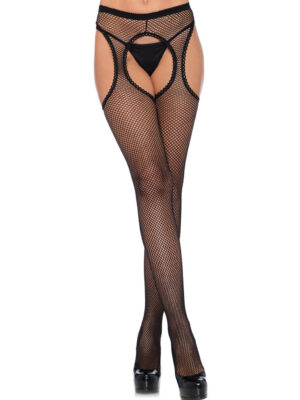 fishnet suspender hose with scalloped trim one size black fishnet suspender hose with scalloped trim one size black