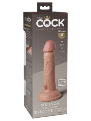 king cock elite 6 inch silicone dual density cock light
