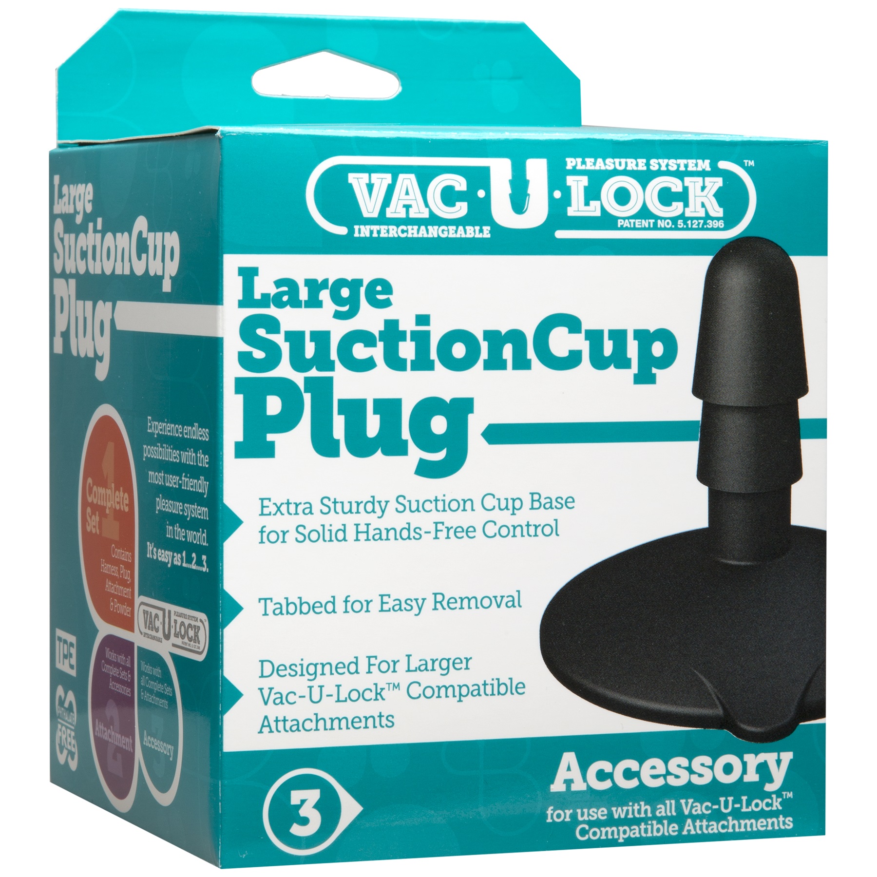 vac u lock large black suction cup plug