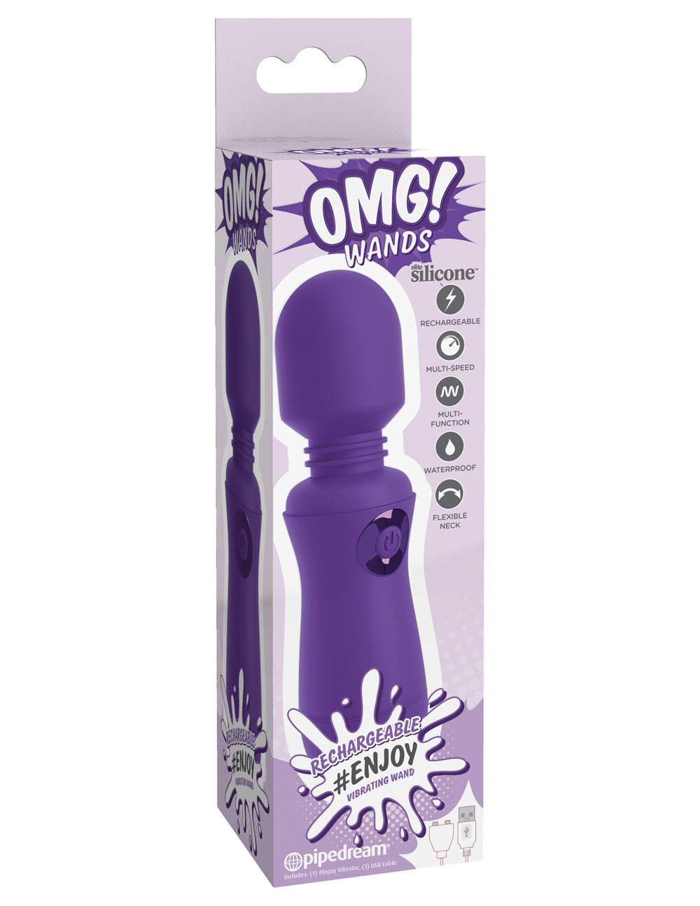 omg! wands enjoy rechargeable vibrating wand purple omg! wands enjoy rechargeable vibrating wand purple