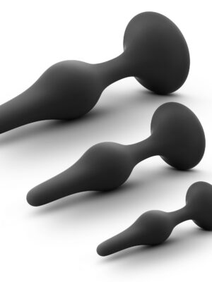 anal adventures platinum silicone beginner plug kit black