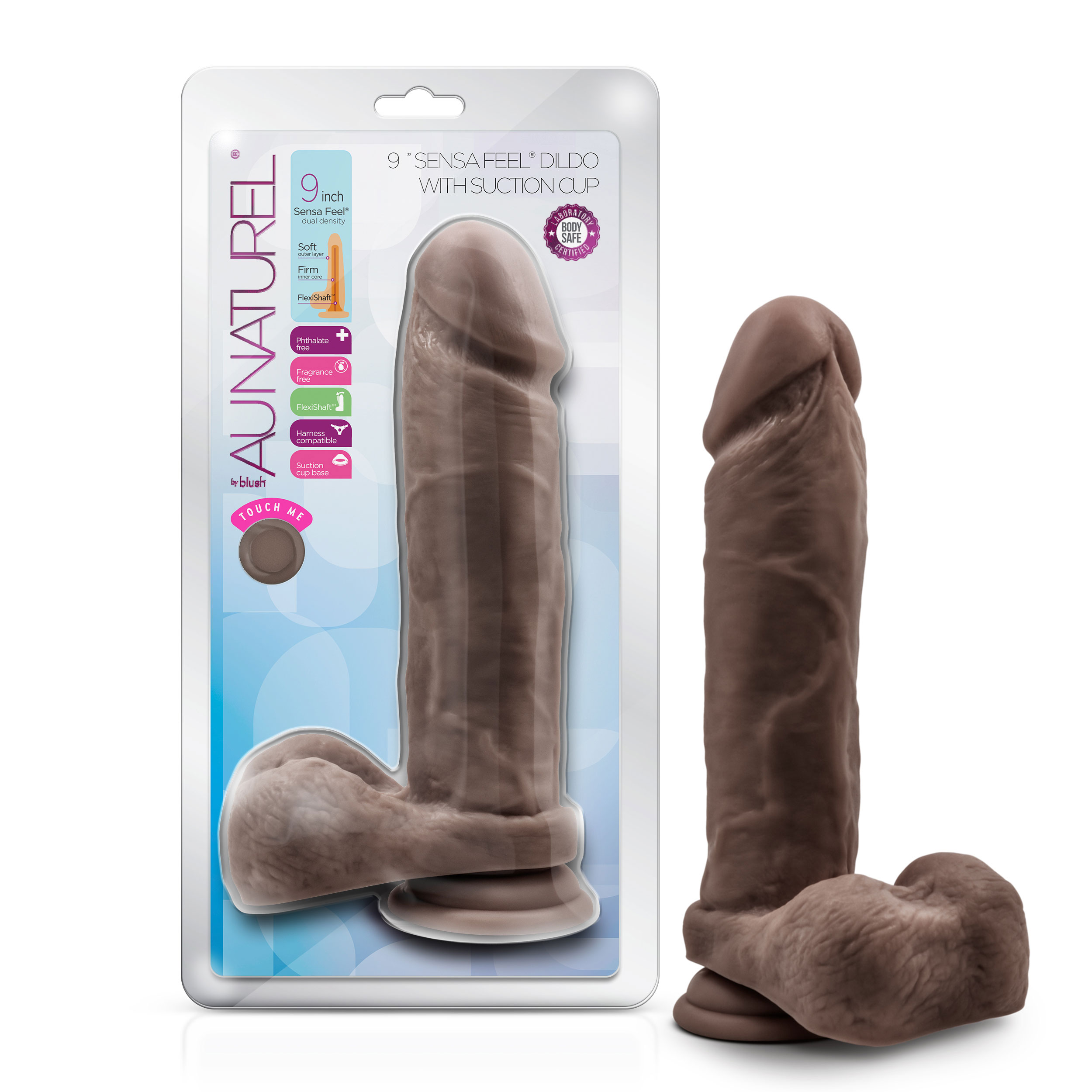 au natural 9 inch dildo with suction cup chocolate au natural 9 inch dildo with suction cup chocolate