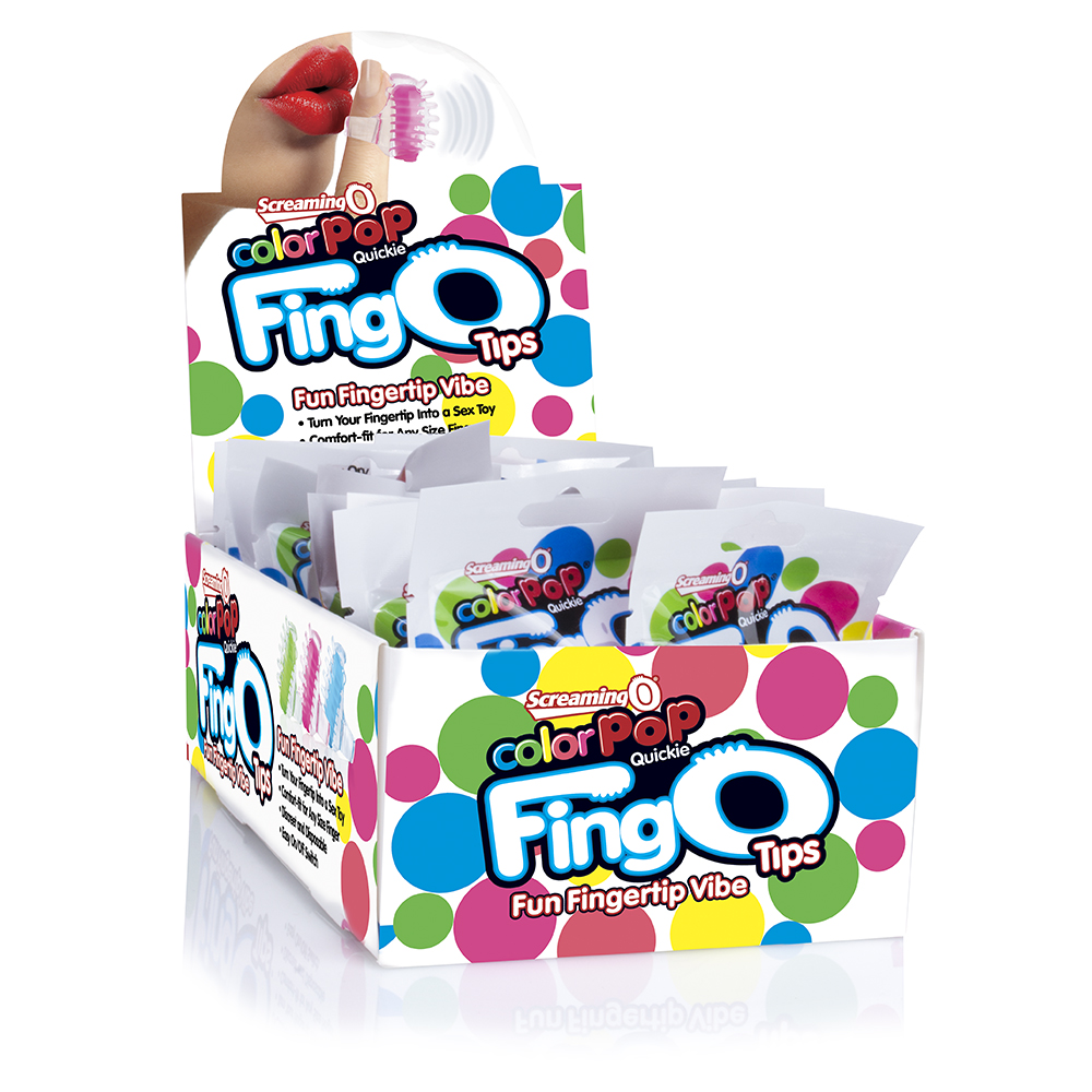 fingo tips 18 count pop box display assorted colors