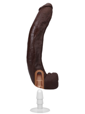 signature cocks dredd 13.5 inch ultraskyn cock with removable vac u lock suction cup chocolate