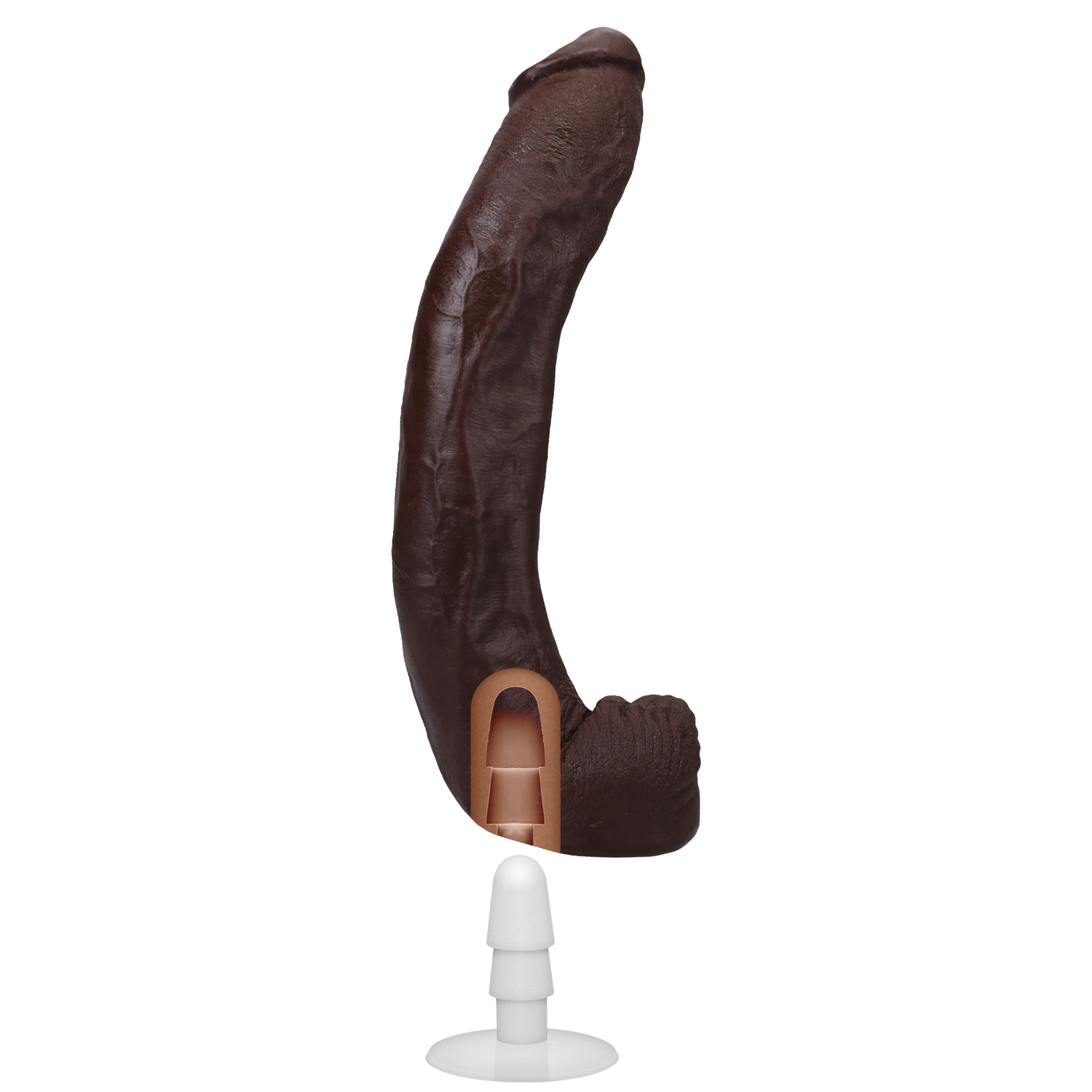 signature cocks dredd 13.5 inch ultraskyn cock with removable vac u lock suction cup chocolate