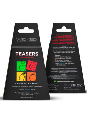 teasers fresh fruit mix 9 lubricant packettes 2 each