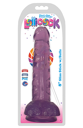lollicock 8 inch slim stick with balls grape ice