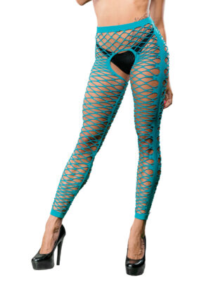 front mesh and side design crotchless leggings one size turquoise front mesh and side design crotchless leggings one size turquoise