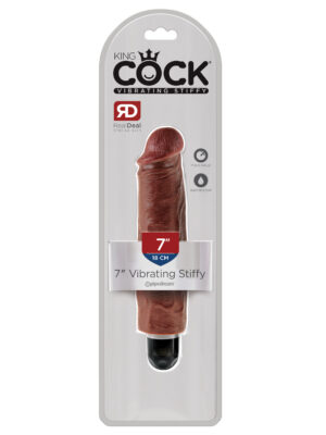 king cock 7 inch vibrating stiffy brown