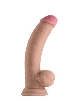 shaft model c 8.5 inch liquid silicone dong with balls pine