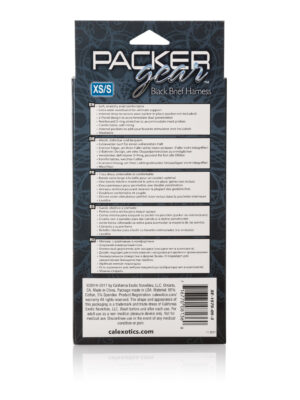 packer gear brief harness extra small/small black