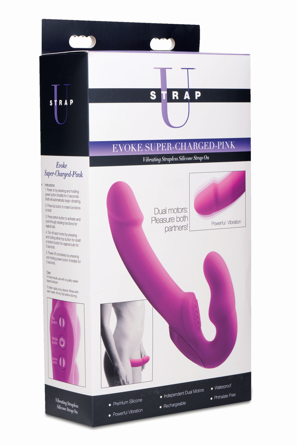 evoke rechargeable vibrating silicone strapless strap on pink evoke rechargeable vibrating silicone strapless strap on pink
