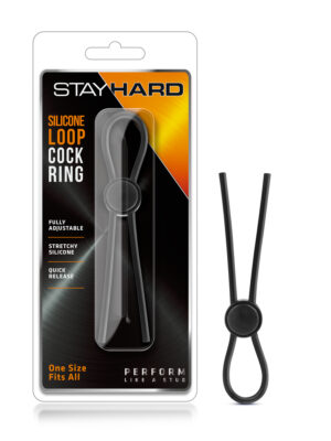 stay hard silicone loop cock ring black