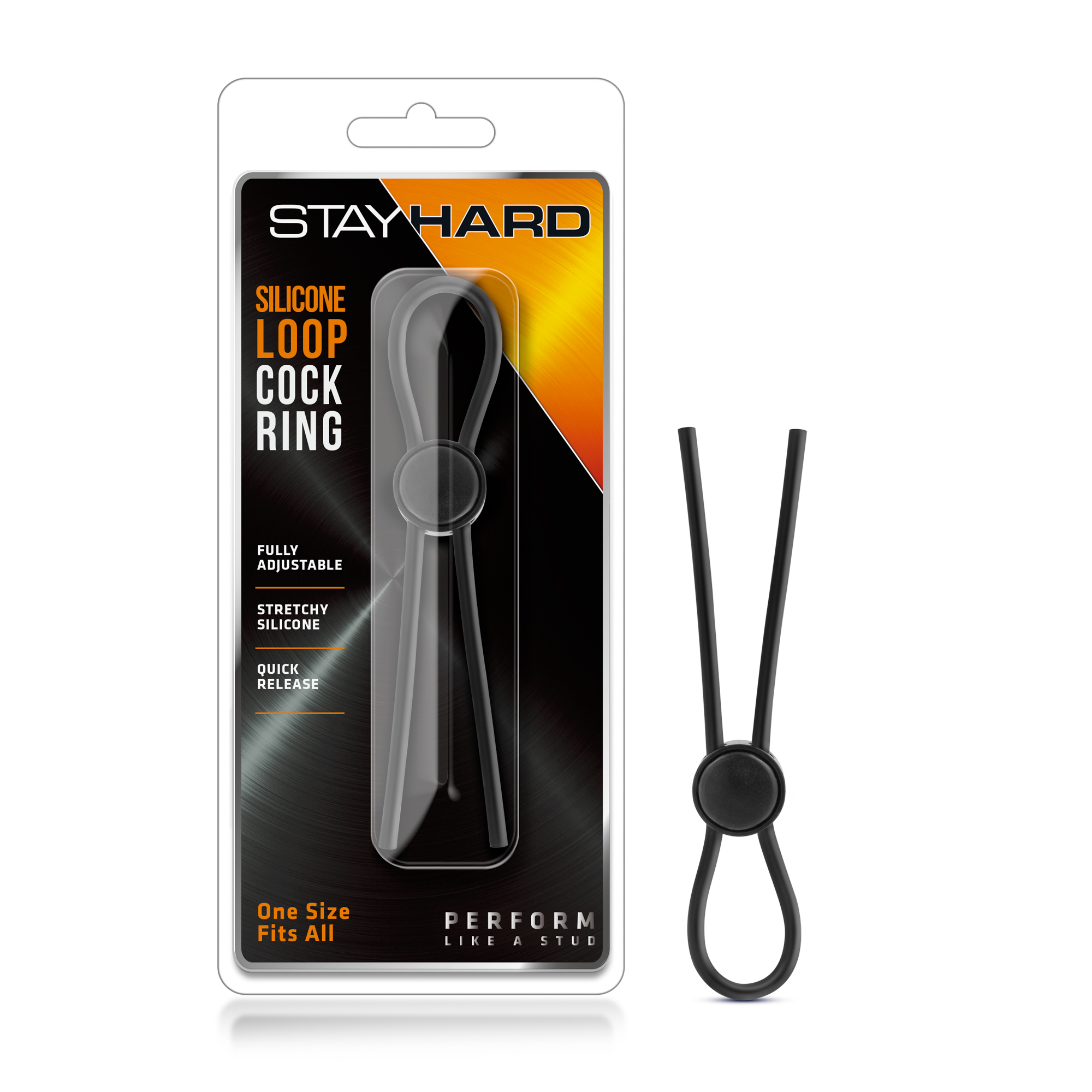 stay hard silicone loop cock ring black stay hard silicone loop cock ring black