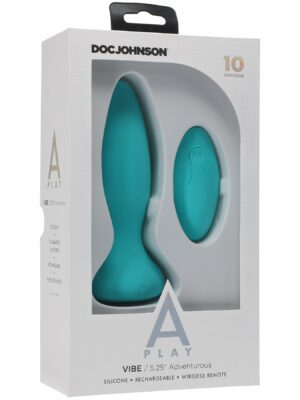 a play vibe adventurous rechargeable silicone anal plug with remote