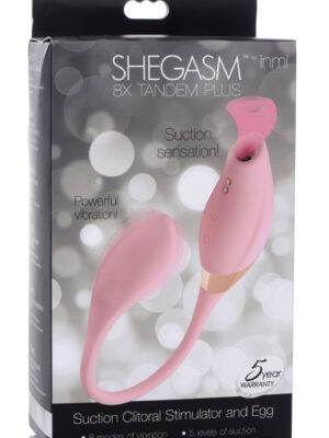 shegasm 8x tandem plus silicone suction clit stimulator and egg