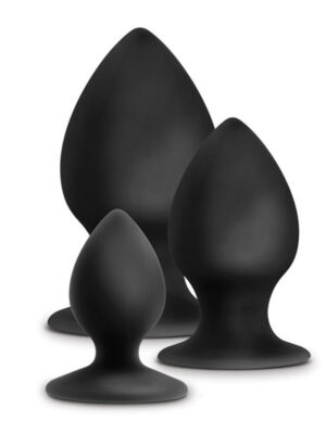 anal adventures platinum silicone anal stout plug kit black