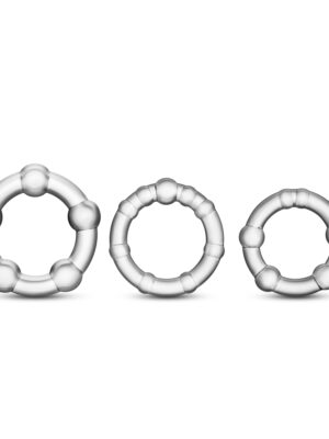 stay hard beaded cock rings 3 pack clear